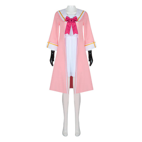 Anime pink bow dress set