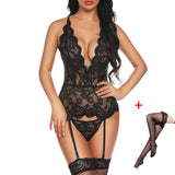 Transparent lace erotic lingerie