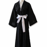 Anime black robe cape samurai kimono