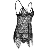 Lace transparent suspender nightdress Bohemian erotic fun women's pajamas