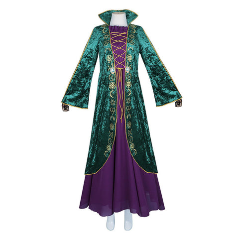 Witch cosplay costume Mid-century style green dress suit