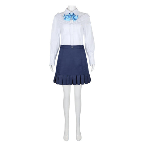 Women's white long sleeved shirt uniform set