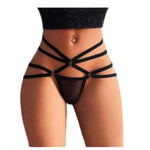 Sexy women's lace-up erotic panties mesh transparent sexy T pants