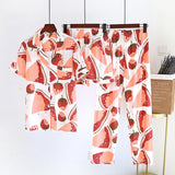 Spring And Summer100%Viscose Pajamas Three-piece Short Sleeve + Shorts + Trousers Soft And Comfortable Homewear