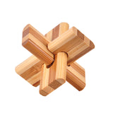 IQ Brain Teaser Kong Ming Lock 3D Wooden Interlocking Burr Puzzles Game Toy Bamboo Small Size For Adults Kids S09