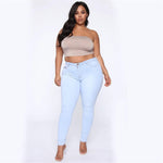 Oversized jeans XL-5XL women's high-waisted skinny jeans casual high-stretch pencil pants XXXL 3