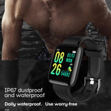 Digital smartwatch with blood pressure monitor heart rate and physical activity tracking