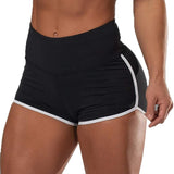 Lady's plus-size sexy solid color high-rise athletic running hip lift shorts