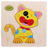 Kids 3D Puzzles Jigsaw Wooden Toys For Children Cartoon Animal Traffic Puzzles Intelligence Children Early Educational Toys 028