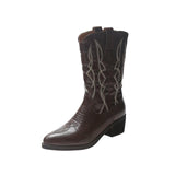 Western Cowboy Boots Embroidered Knight Boots With High Heel