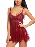 Sheer front split suspender women's nightgown