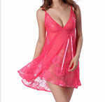 Lace sexy tie-up split slip long nightdress