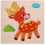 Kids 3D Puzzles Jigsaw Wooden Toys For Children Cartoon Animal Traffic Puzzles Intelligence Children Early Educational Toys 028