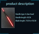 Lightsaber Double-Headed Lightsaber with Sound Effect Lightsaber Flash Double-Edged Sword Toy Blade92CM handle45CM