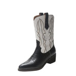 Western Cowboy Boots Embroidered Knight Boots With High Heel
