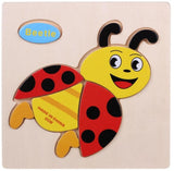 Kids 3D Puzzles Jigsaw Wooden Toys For Children Cartoon Animal Traffic Puzzles Intelligence Children Early Educational Toys 028