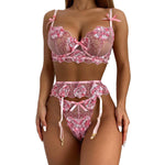 Sexy pink lace erotic lingerie