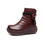 Comfortable ladies' soft-soled mid-soled boots with thick soles