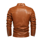 New men's leather jacket Solid color men's PU leather jacket Multi-color optional motorcycle suit plus-down Men's jacket