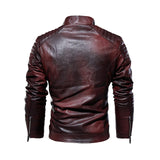 Men's leather jacket New men's pu jacket motorcycle suit plus fleece leather jacket for men