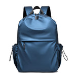 Stylish computer backpack Large capacity solid color travel backpack blue
