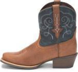 Square toe combination color embroidered men's boots with low heels in sizes 38 to 48