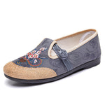 Linen woven cloth shoes Ethnic style embroidered shoes