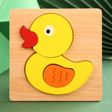 High Quality 3D Wooden Puzzles Educational Cartoon Animals Early Learning Cognition Intelligence Puzzle Game For Children Toys 22