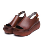 Comfortable ladies' round toe platform heightened casual sandals