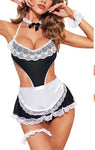 Maid role-playing sex uniform Lace cutout three-point sexy maid uniform