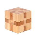 IQ Brain Teaser Kong Ming Lock 3D Wooden Interlocking Burr Puzzles Game Toy Bamboo Small Size For Adults Kids S09