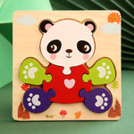 High Quality 3D Wooden Puzzles Educational Cartoon Animals Early Learning Cognition Intelligence Puzzle Game For Children Toys 22