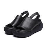 Comfortable ladies' round toe platform heightened casual sandals
