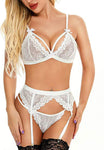 Sexy women's lace lingerie three-point set