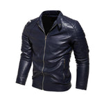 Leather men's multi-color jacket Solid color men's PU leather jacket Autumn motorcycle suit New men's jacket plus-down