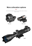 4-16x50  Tactical Optical Rifle Scope Holographic 4 Reflex Sight Red Dot With Laser Combo Hunting Air Guns