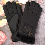 Winter gloves women's touch screen waterproof outdoor leather thick warm gloves women stretch mittens