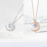 Fashion Light Of Stars And Moon Charm Necklace Delicate Clavicle Stars Rhinestone Chain Necklace For Women Jewelry