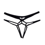 Women's open panties Transparent beautiful hip tie-up thong