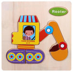 Kids 3D Puzzles Jigsaw Wooden Toys For Children Cartoon Animal Traffic Puzzles Intelligence Children Early Educational Toys 028