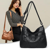 High Quality Ladies Soft Leather Shoulder Bag Multilayer Classic Crossbody Bag