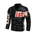 Men's jacket New men's trend motorcycle suit Color-block pu jacket Beige duplex suede leather jacket