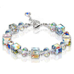 Transparent Beaded Bracelet Handmade Wristband Fashion Square Round Crystals For Women Adjustable Party Jewelry