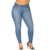 Oversized jeans XL-5XL women's high-waisted skinny jeans casual high-stretch pencil pants XXXL 3