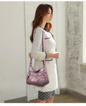 High Quality Ladies Soft Leather Shoulder Bag Multilayer Classic Crossbody Bag