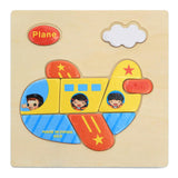 Kids 3D Puzzles Jigsaw Wooden Toys For Children Cartoon Animal Traffic Puzzles Intelligence Children Early Educational Toys 028