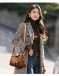 High Quality Ladies Soft Leather Shoulder Bag Multilayer Classic Crossbody Bag