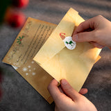 6-piece retro Christmas kraft stationery greeting card