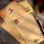 6-piece retro Christmas kraft stationery greeting card