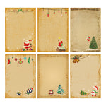 6-piece retro Christmas kraft stationery greeting card